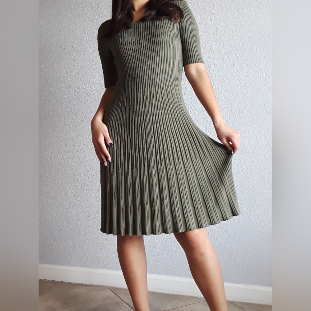 Olive Green Sweater Dress